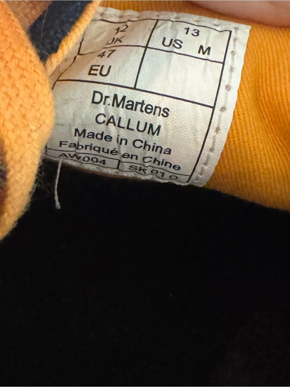Dr Martens Mens Callum 3 Eye Canvas Shoe Sneaker Sz 13 Navy Orange Airwalk Y2K